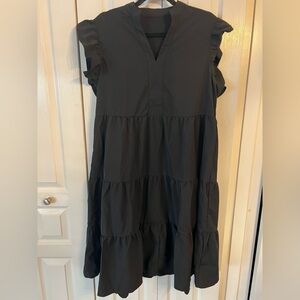Black Tiered Sleeveless Dress XL
